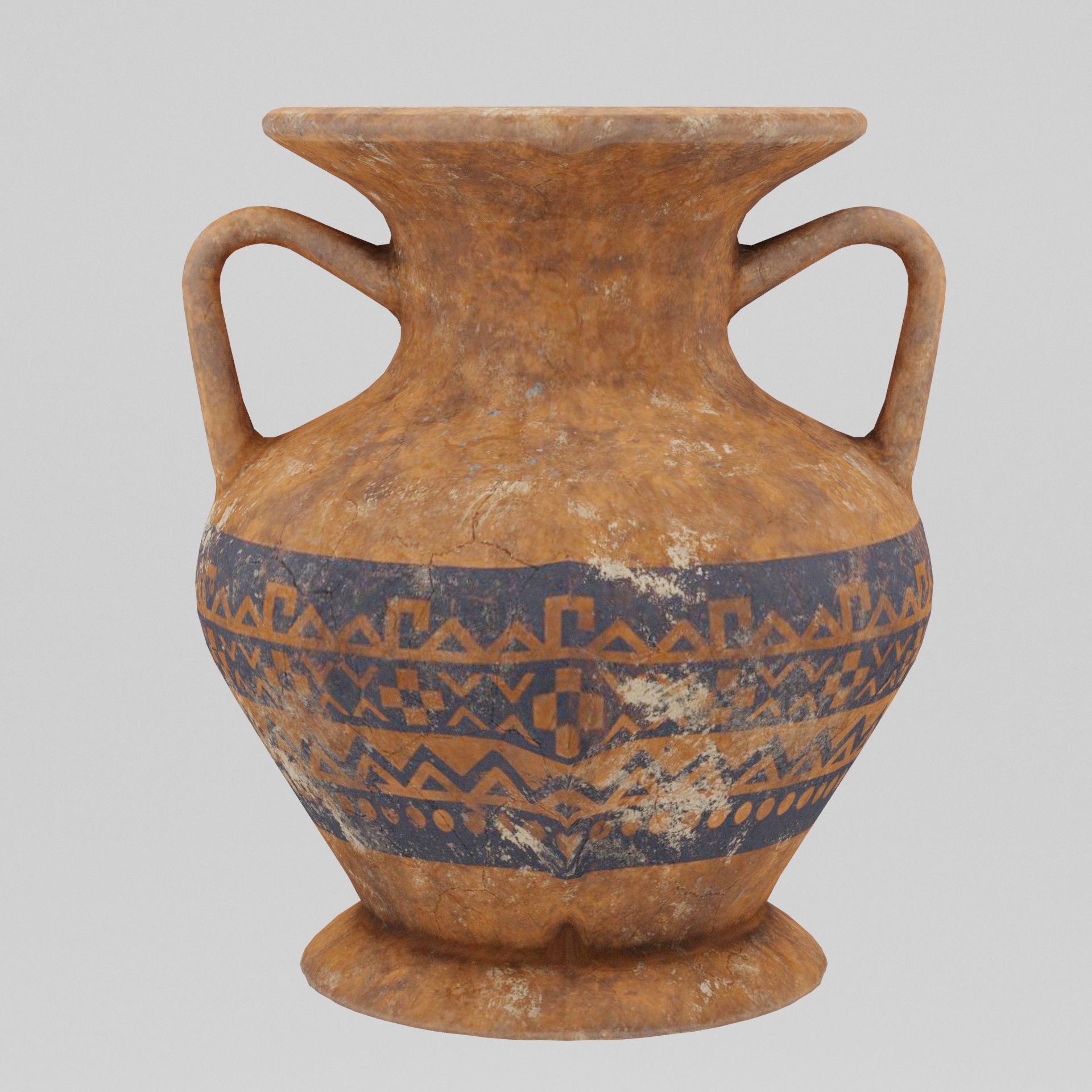 Rounded Clay Pot Low-poly 3D model_6