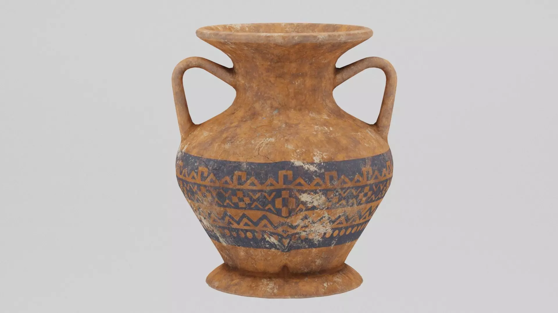 Rounded Clay Pot Low-poly 3D model_0