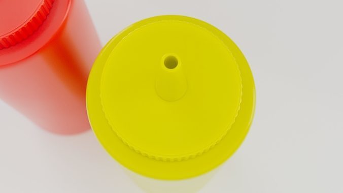 Realistic Ketchup and Mustard Bottles 3D model 4