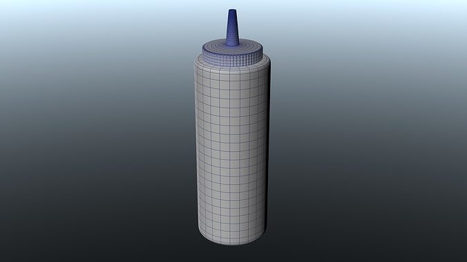 Realistic Ketchup and Mustard Bottles 3D model 7