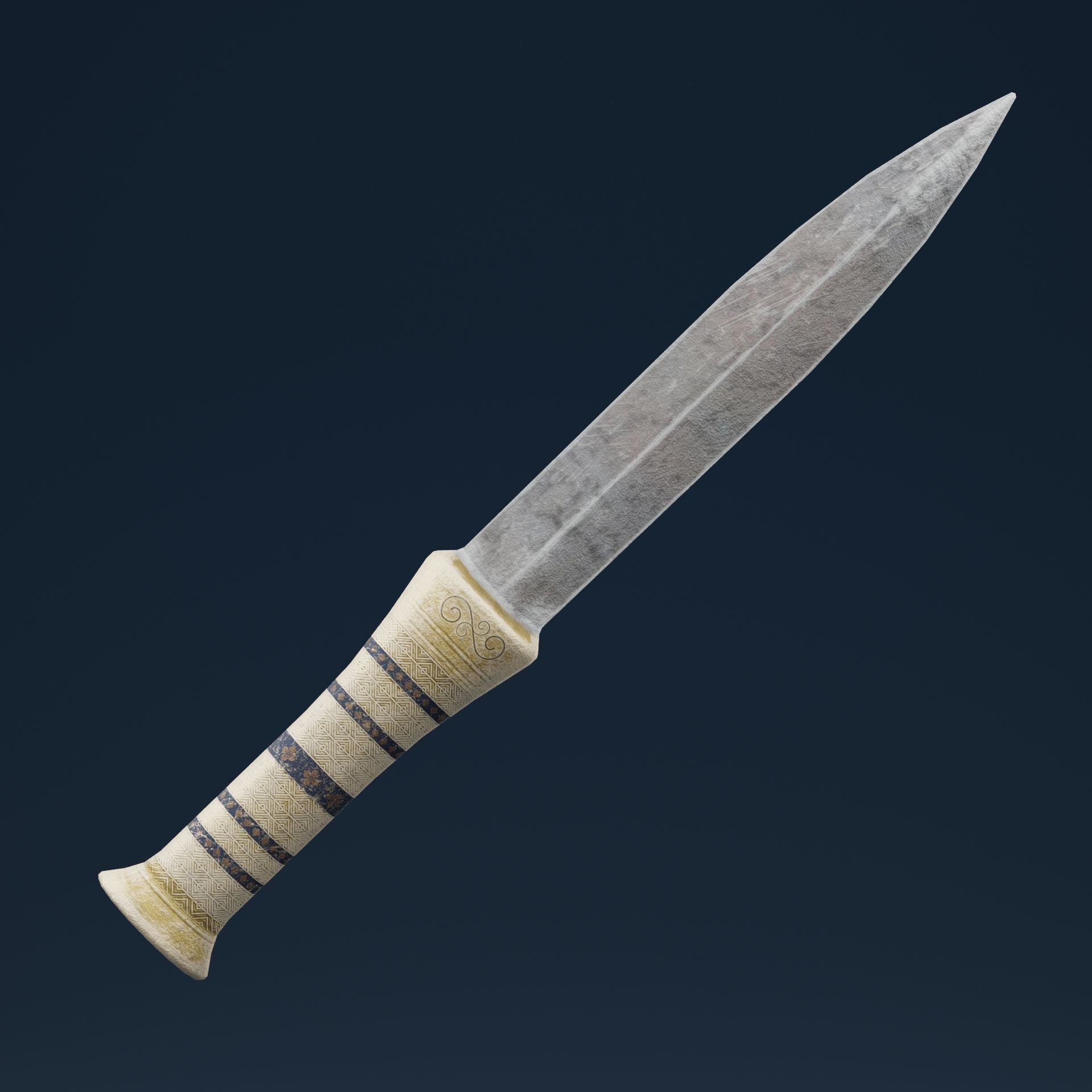 Golden Dagger 2 Low-poly 3D model_6
