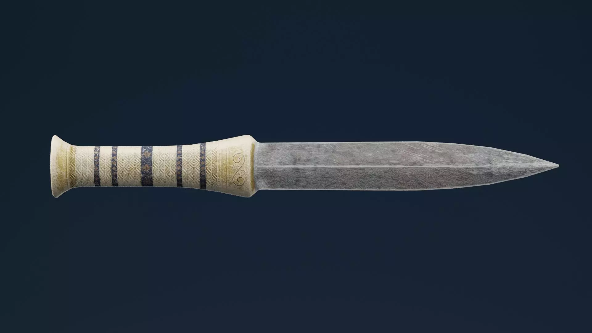 Golden Dagger 2 Low-poly 3D model_0