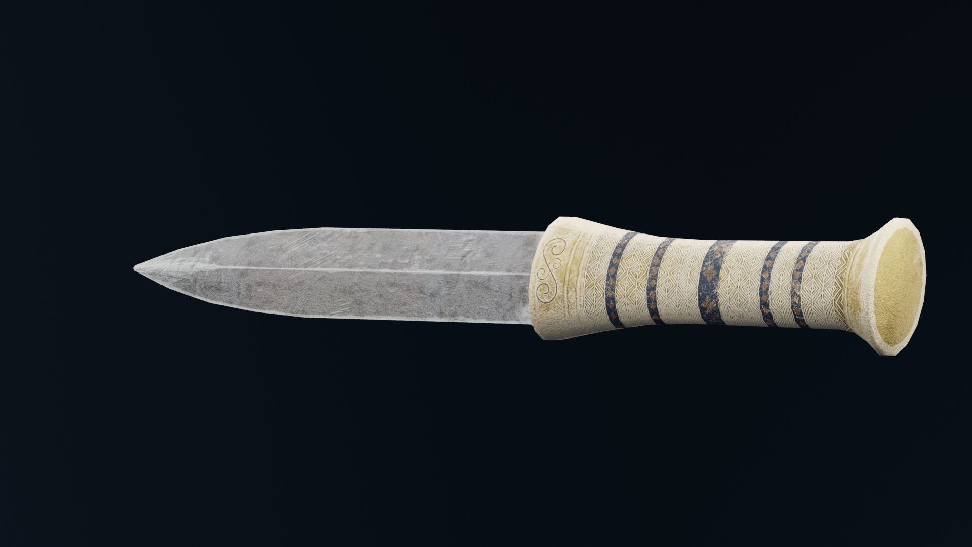 Golden Dagger 2 Low-poly 3D model_2