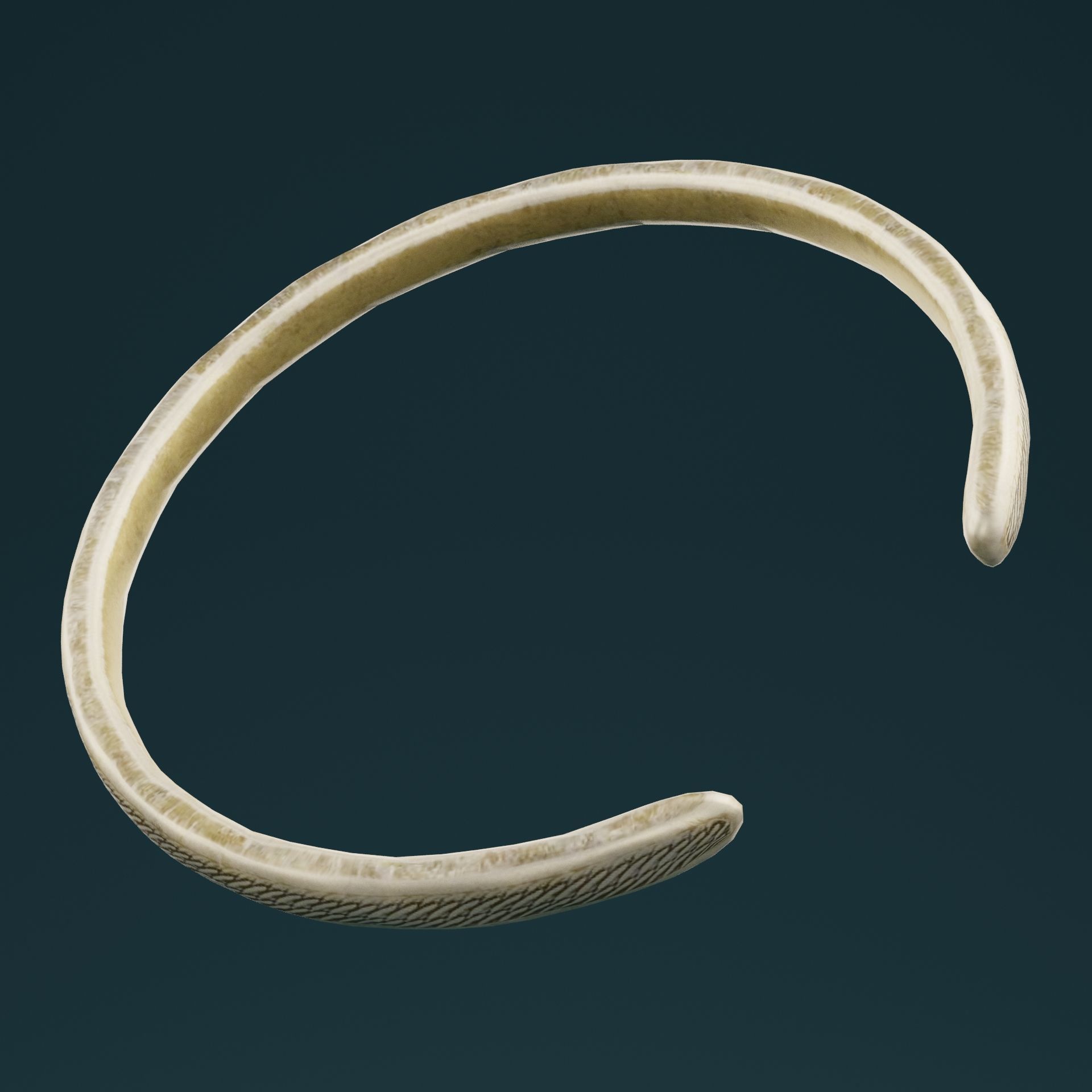 Golden Bangle  Low-poly 3D model_5