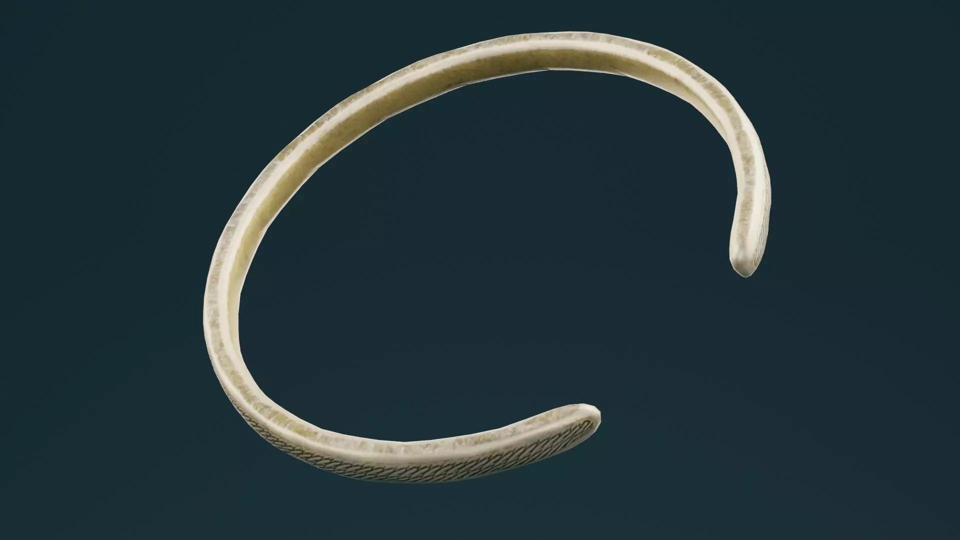 Golden Bangle  Low-poly 3D model_0