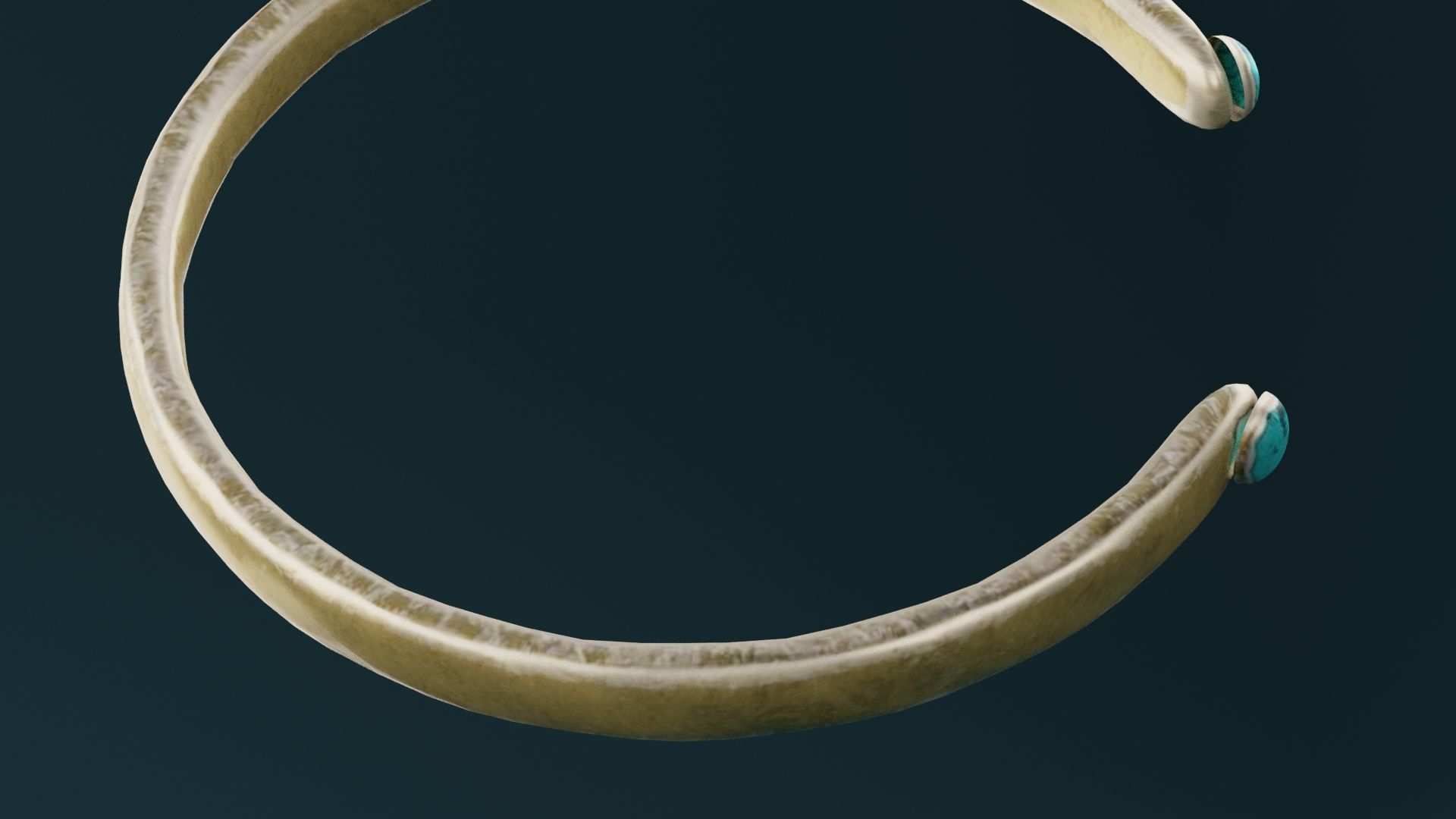 Golden Bangle Low-poly 3D model_3