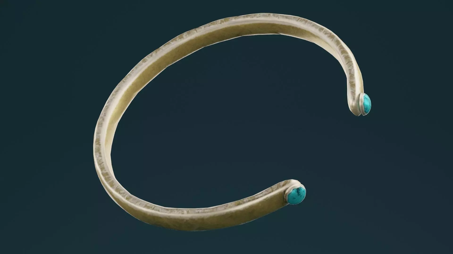 Golden Bangle Low-poly 3D model_0