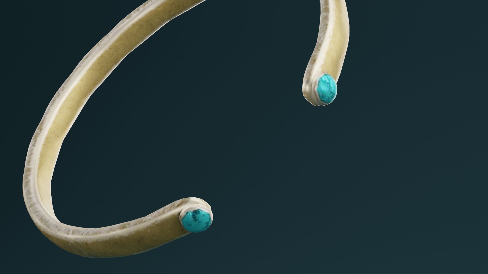 Golden Bangle Low-poly 3D model_1