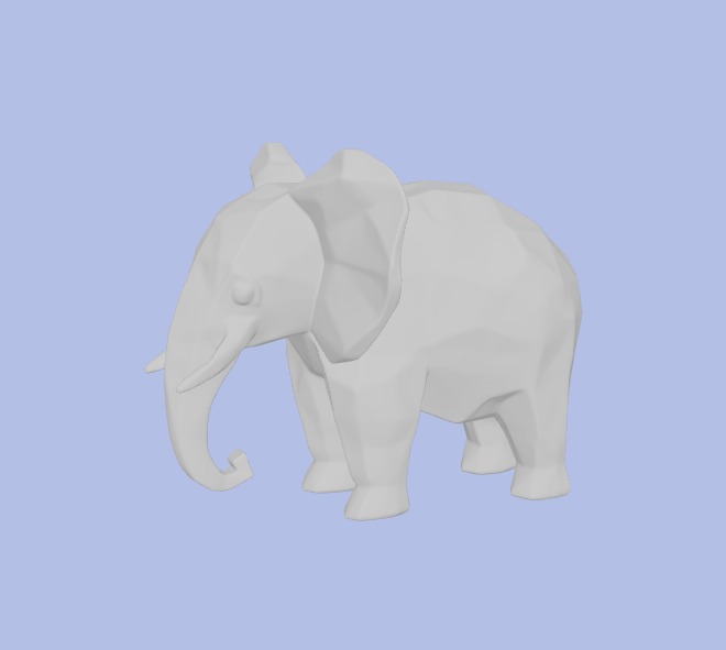 Low-Poly Elephant Figurine 3D model_6