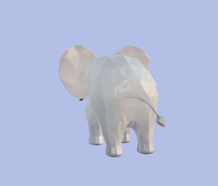 Low-Poly Elephant Figurine 3D model_3