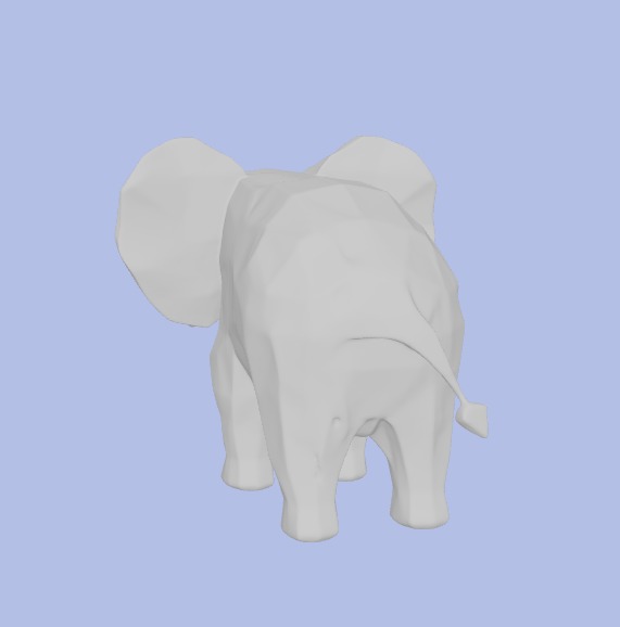 Low-Poly Elephant Figurine 3D model_7