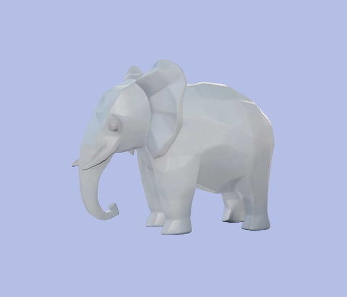 Low-Poly Elephant Figurine 3D model_2