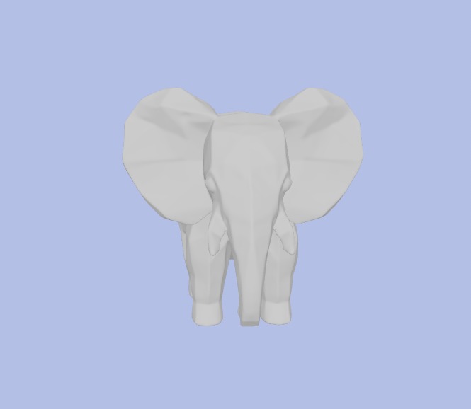 Low-Poly Elephant Figurine 3D model_5