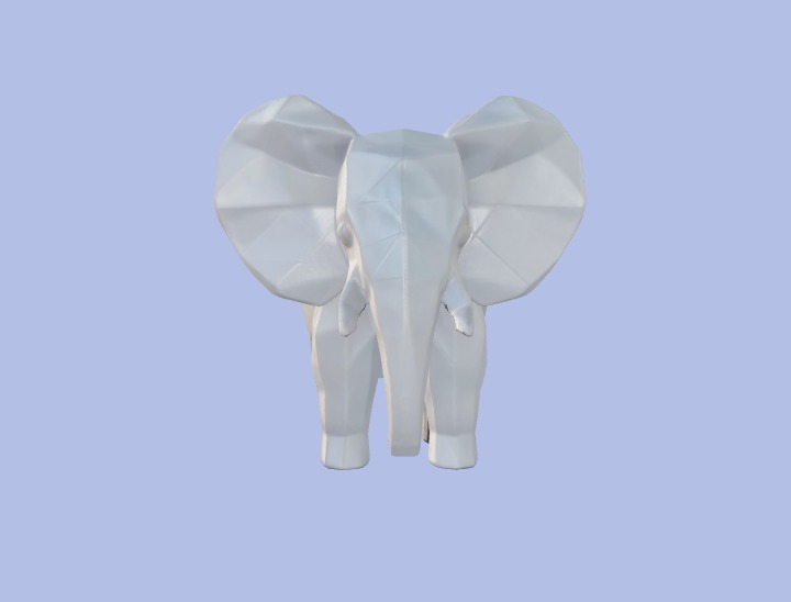 Low-Poly Elephant Figurine 3D model_1