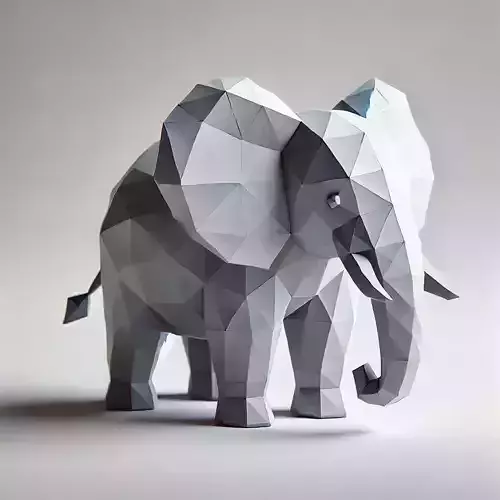 Low-Poly Elephant Figurine 3D model Low-Poly Elephant Figurine 3D model