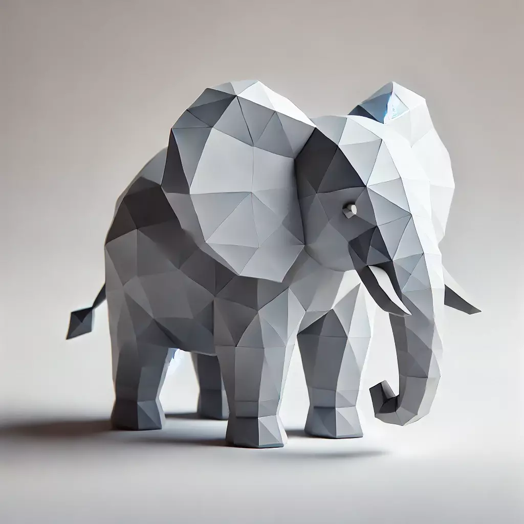 Low-Poly Elephant Figurine 3D model_0