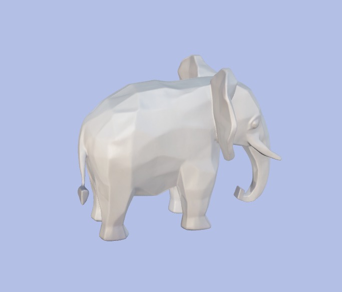 Low-Poly Elephant Figurine 3D model_4