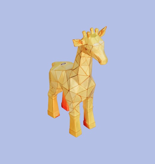 Low-Poly Giraffe Figurine 3D model_4
