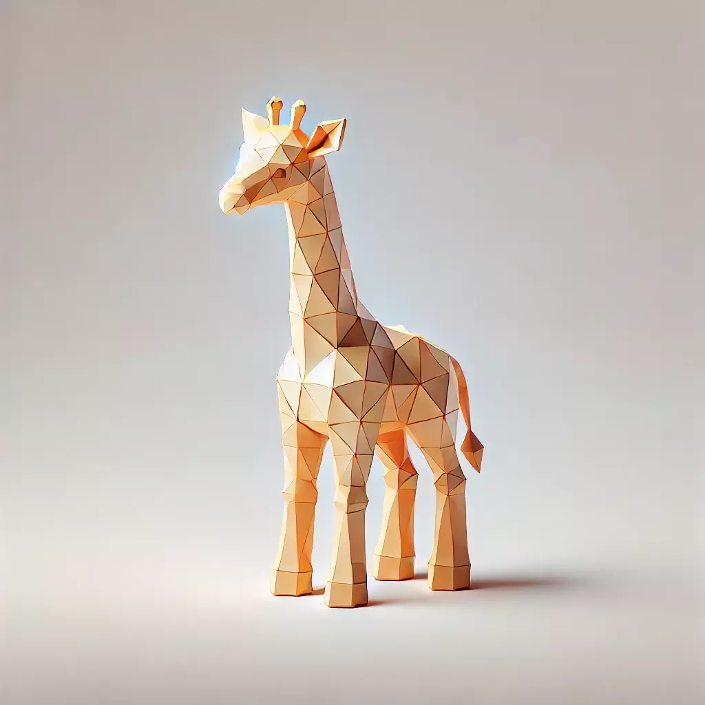 Low-Poly Giraffe Figurine 3D model_0