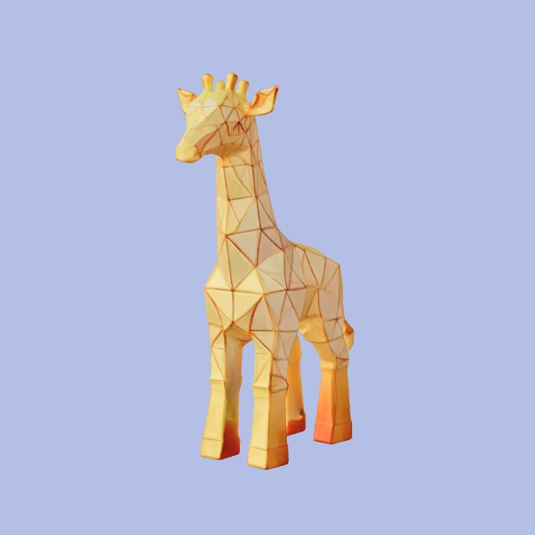 Low-Poly Giraffe Figurine 3D model_1