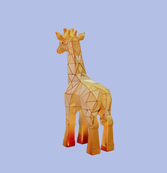 Low-Poly Giraffe Figurine 3D model_2