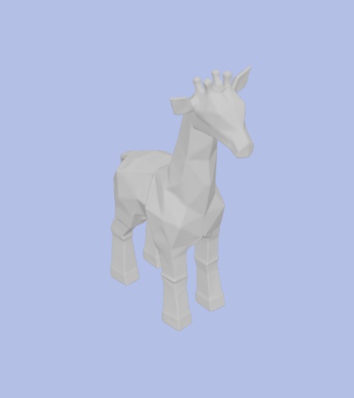 Low-Poly Giraffe Figurine 3D model_5