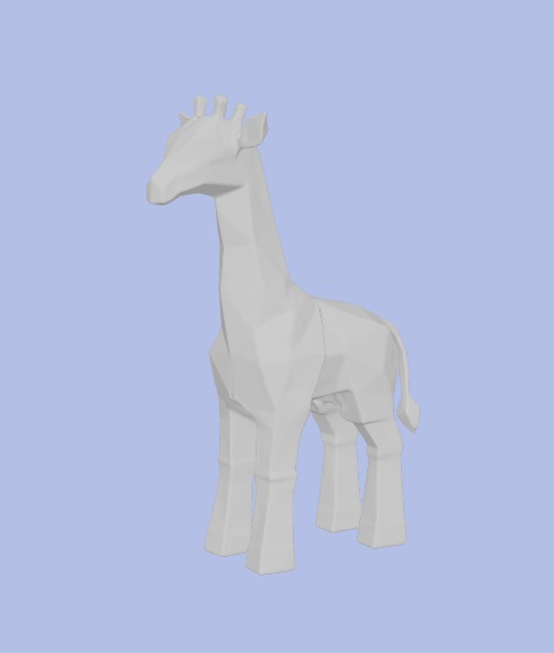 Low-Poly Giraffe Figurine 3D model_6