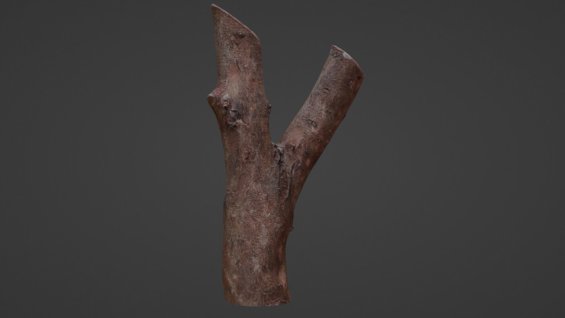 Log Y shaped Low-poly 3D model_4