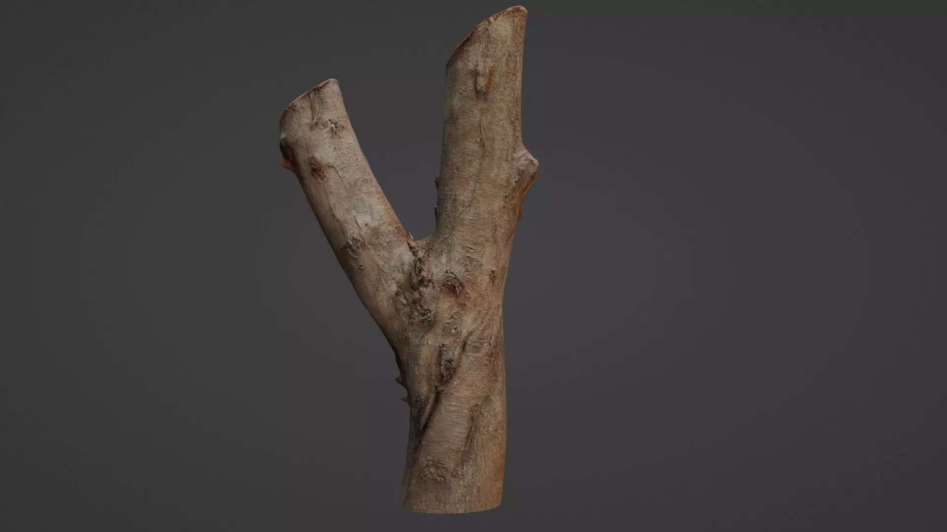 Log Y shaped Low-poly 3D model_0