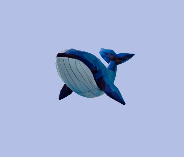 Low-Poly Whale Figurine 3D model_1