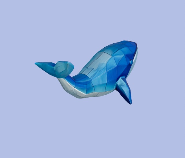 Low-Poly Whale Figurine 3D model_3