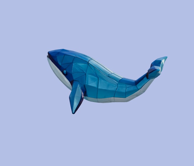 Low-Poly Whale Figurine 3D model_2