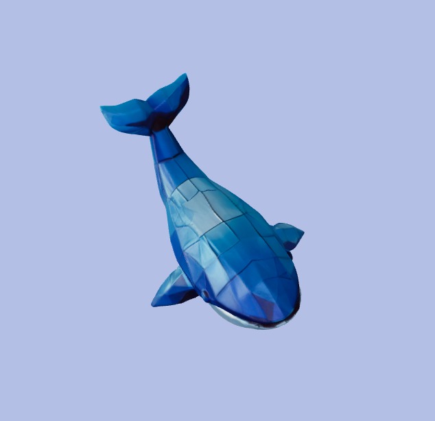 Low-Poly Whale Figurine 3D model_4