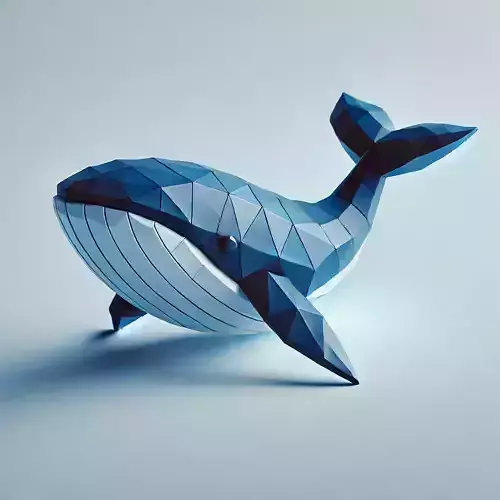 Low-Poly Whale Figurine 3D model Low-Poly Whale Figurine 3D model