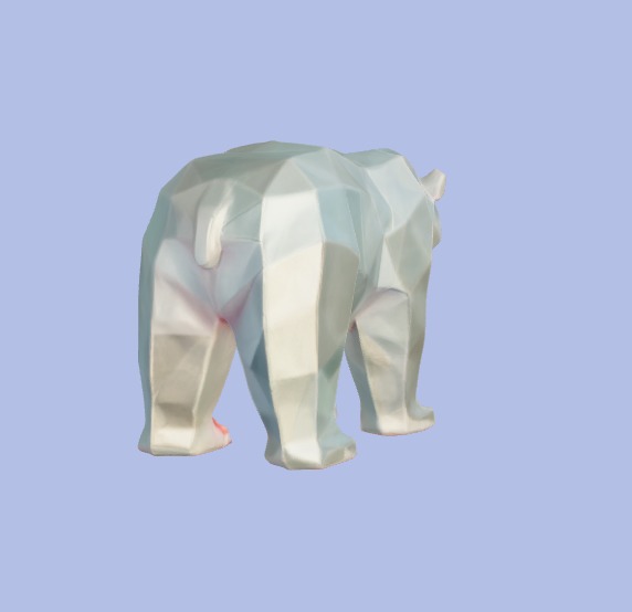 Low-Poly Polar Bear Figurine 3D model_3