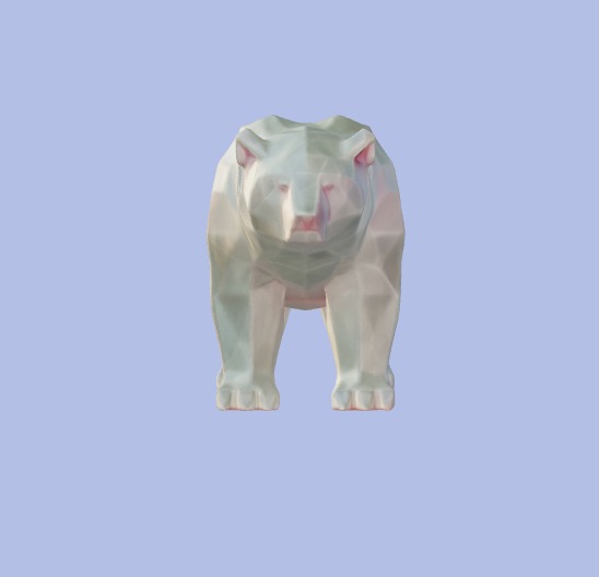 Low-Poly Polar Bear Figurine 3D model_1