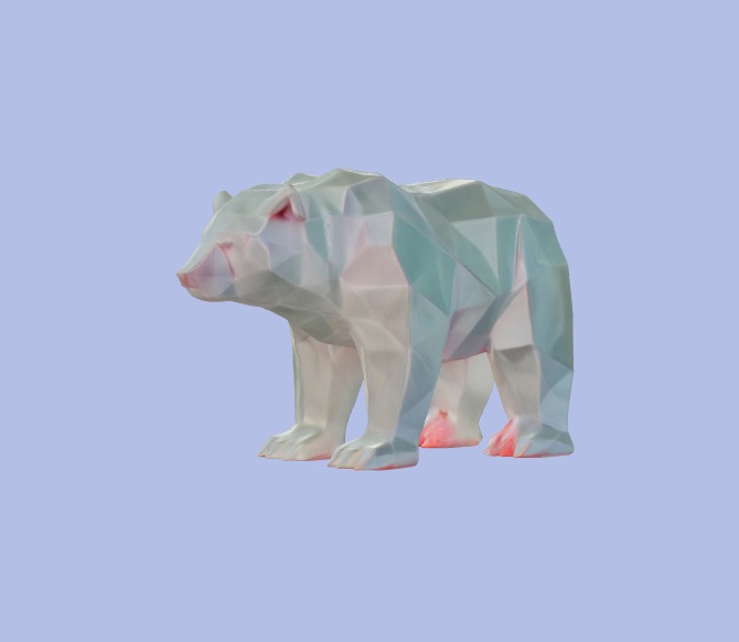 Low-Poly Polar Bear Figurine 3D model_2