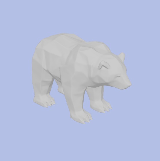 Low-Poly Polar Bear Figurine 3D model_5
