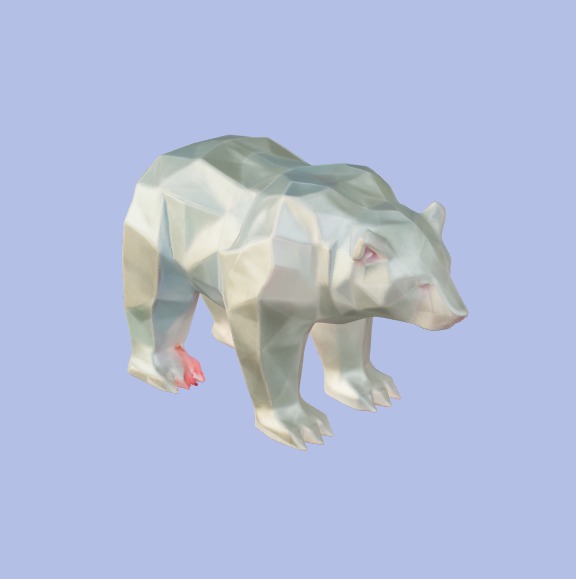 Low-Poly Polar Bear Figurine 3D model_4