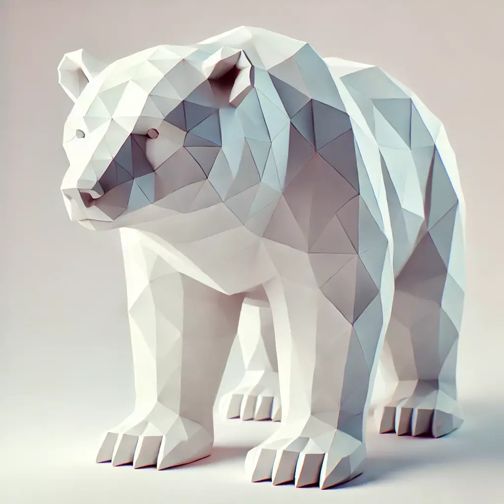 Low-Poly Polar Bear Figurine 3D model_0