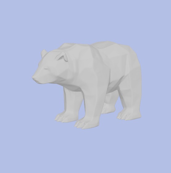 Low-Poly Polar Bear Figurine 3D model_7
