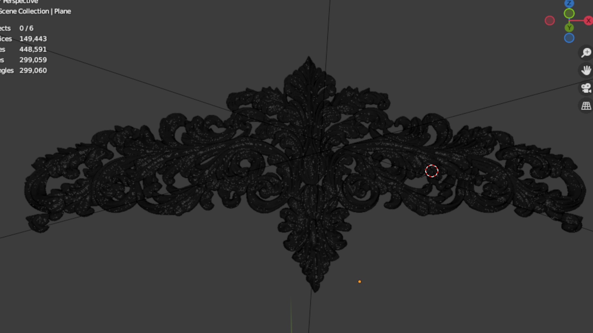 Classic decor ornament carved 50 3D model_7