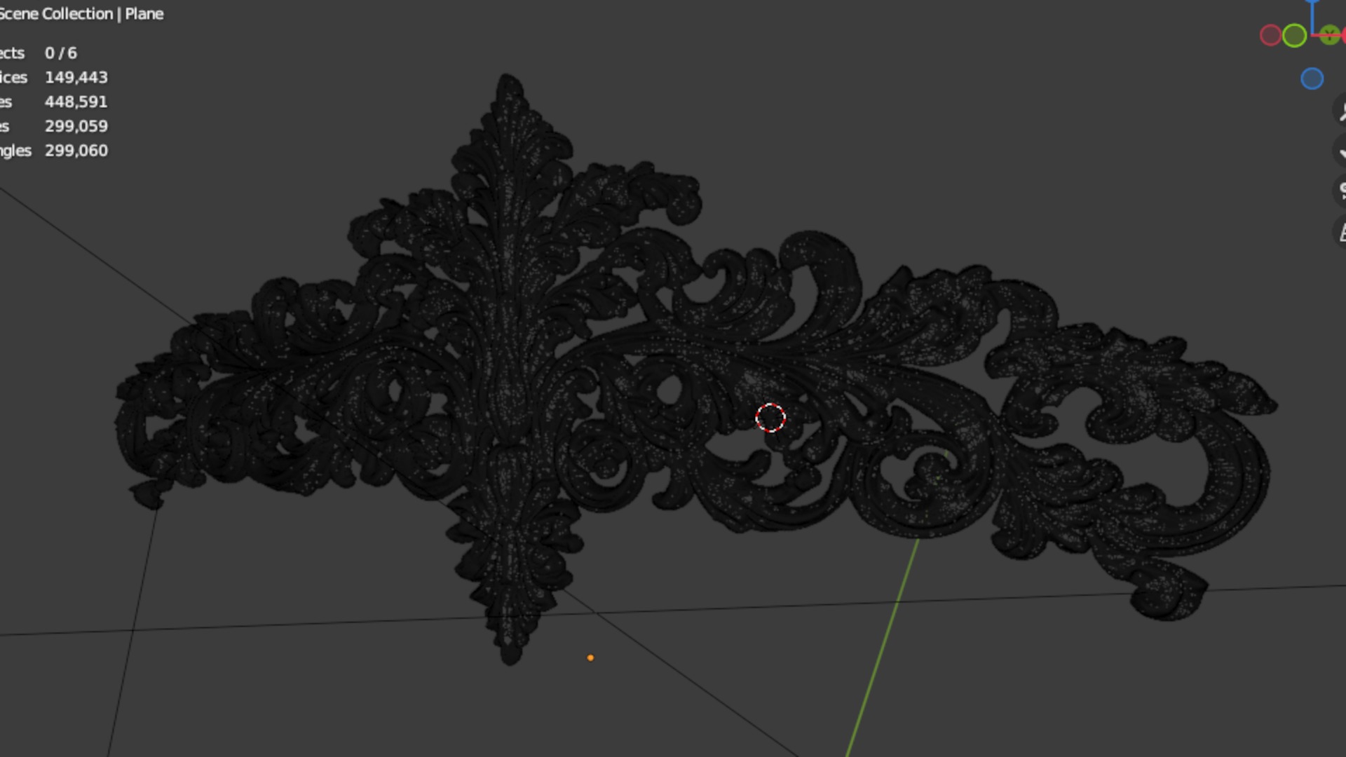 Classic decor ornament carved 50 3D model_6