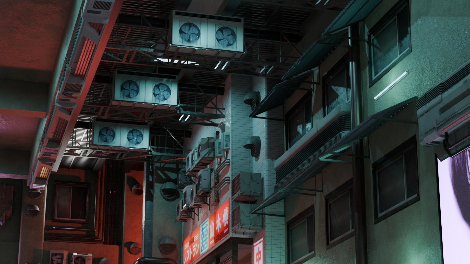 Tunnel Street and Shops 3D model_8