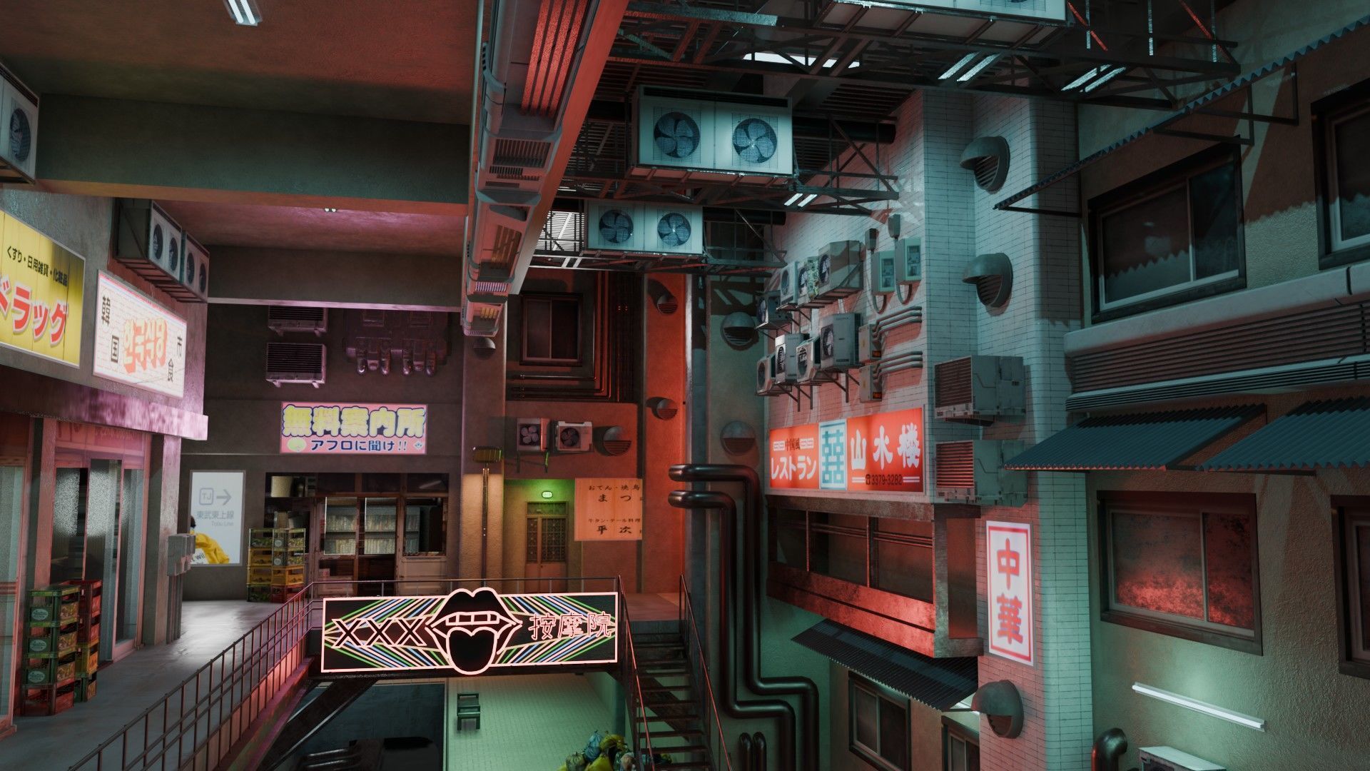 Tunnel Street and Shops 3D model_6