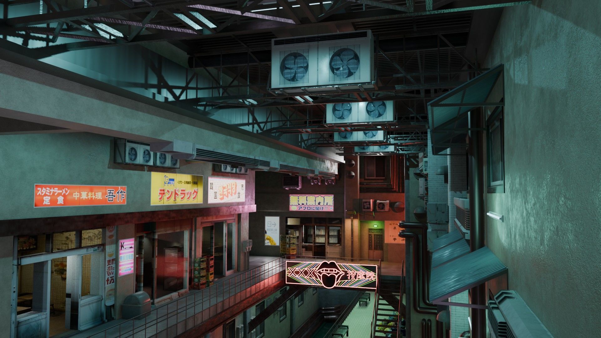 Tunnel Street and Shops 3D model_5