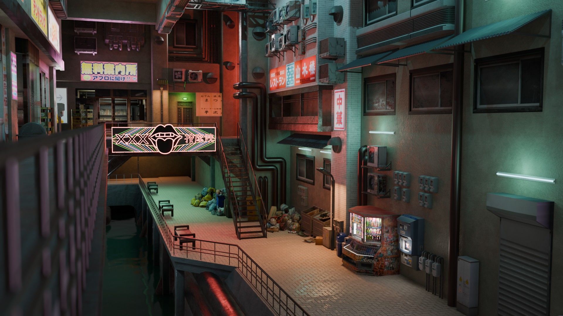 Tunnel Street and Shops 3D model_20