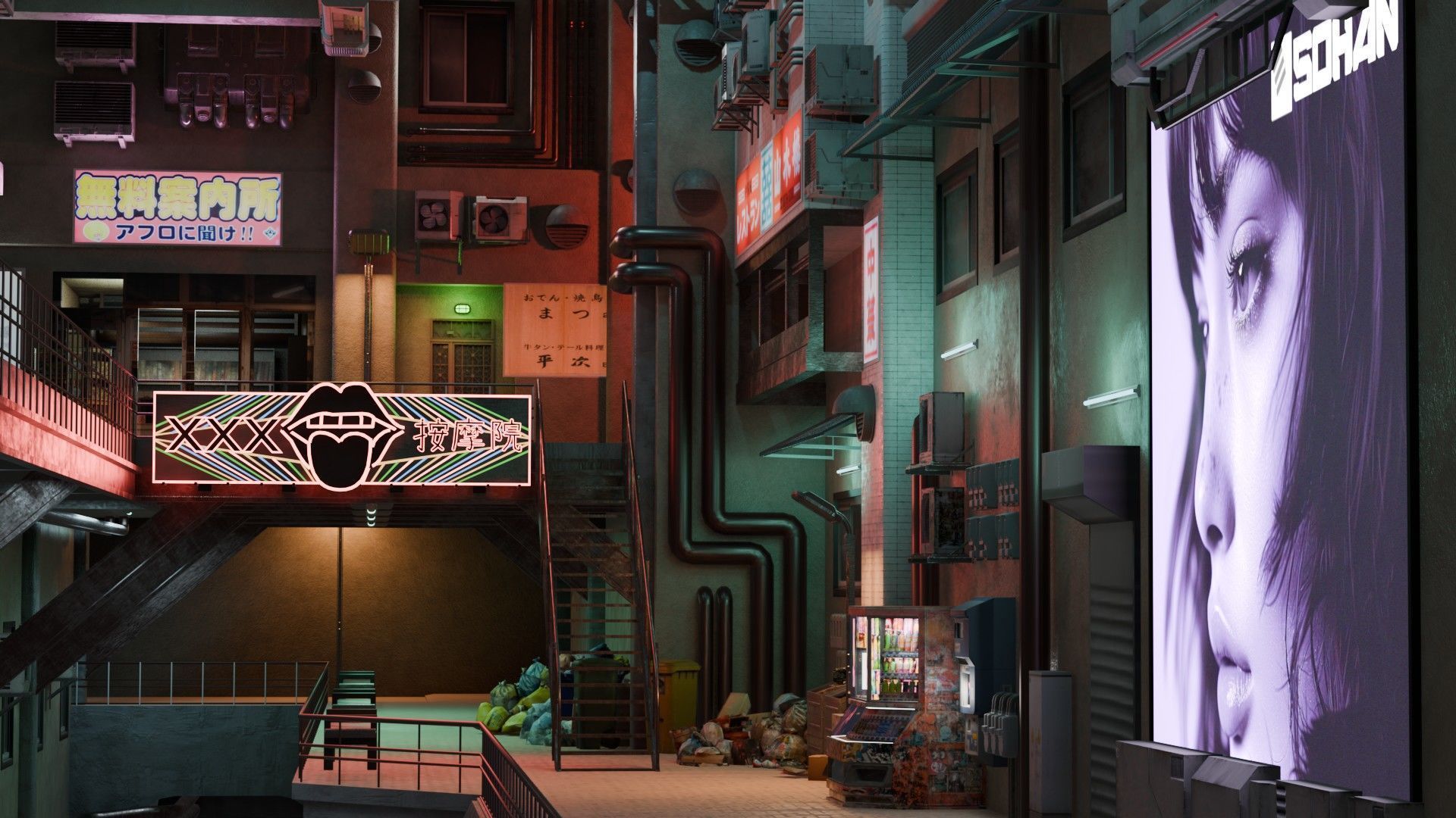 Tunnel Street and Shops 3D model_7