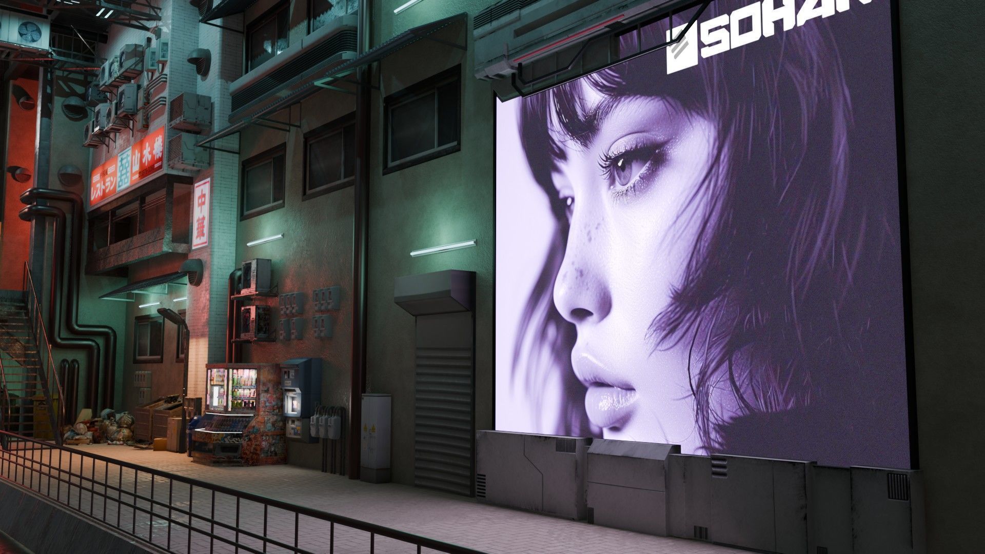 Tunnel Street and Shops 3D model_11