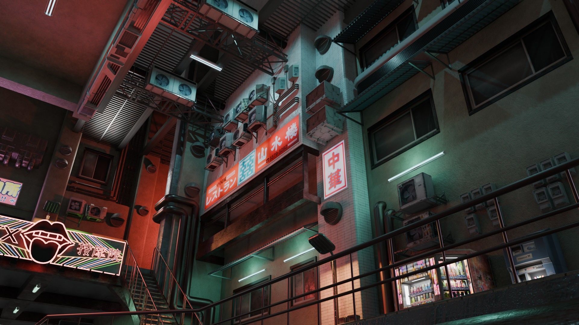 Tunnel Street and Shops 3D model_4